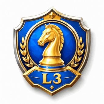 Level 3 badge: a golden knight